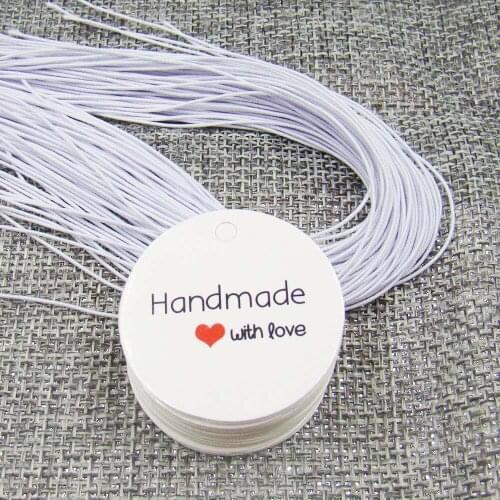 1.18*1.18inch 200pcs white swing gift paper tags with string wedding round handmade with love label luggage tag with string
