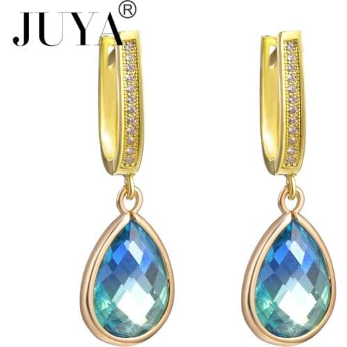 1 Pair Cute Mini multicolor crystal Earrings Minimalism Cartoon Design Female Ear Hooks Danglers Jewelry Gift