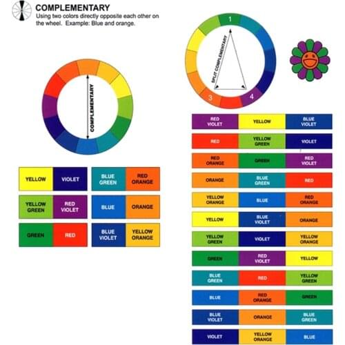 G99E Paper Card Design Color Mixing Wheel Ink Chart Guidance Round Central Circle