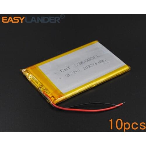 10Pcs 3.7V 2800mAh 305080 Polymer Li-ion Battery For Mp3 Mp4 PAD GPS DIY Speaker Flash lighting Oticon Streamer safety lamp
