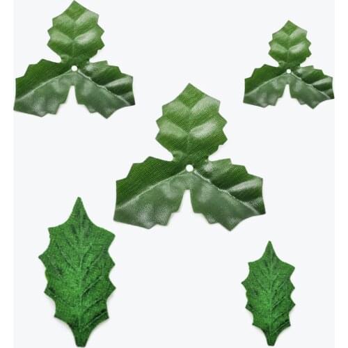 100Pcs Fake roses flowers leaves cheap silk green leaf Christmas wedding home decoration Artificial plants diy gifts candy box
