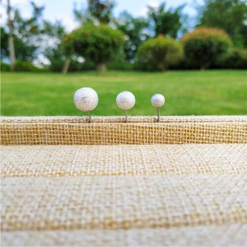 100 Pieces/lot Silver Color Frosted Metal Stud Earring Jewelry Accessories 6 8 10 Mm DIY Wholesale Findings & Components In Bulk