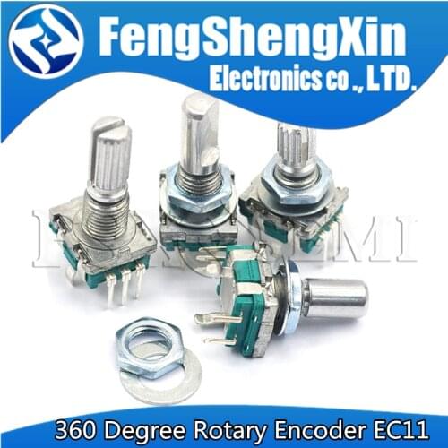 100PCS New Half / Plum axis rotary encoder, handle length 15mm / 20mm code switch/ EC11 / digital potentiometer with switch 5Pin