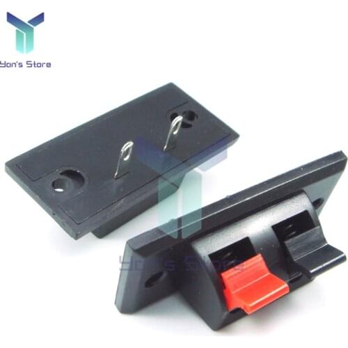 2PCS 2 Way Terminal Speaker Connector Plate Spring Push Release Connector Speaker Terminal Strip Board Pluggable Terminal Block