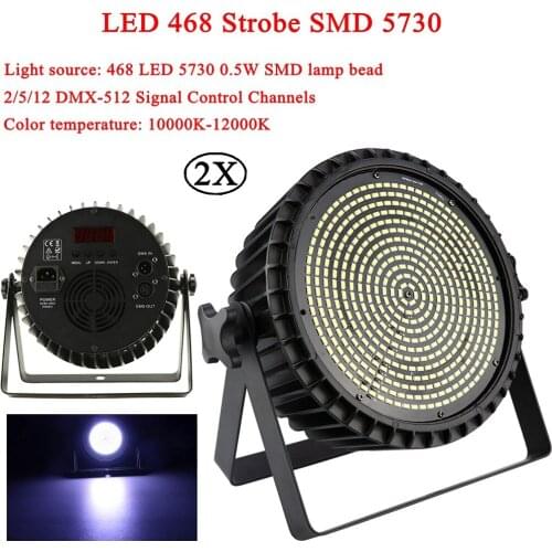 2Pcs/Lot Party Club Stroboscop 468 LED Disco DJ Bar AUTO Sound Activated 250W White Strobe Lights Birthday Wedding For KTV Club
