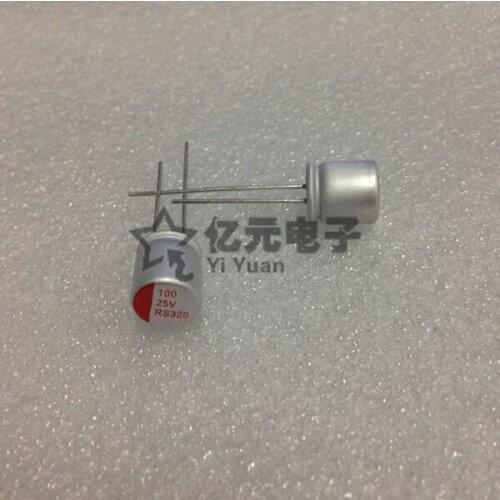20PCS 100% New 25V100UF 8X8MM Solid straight capacitor