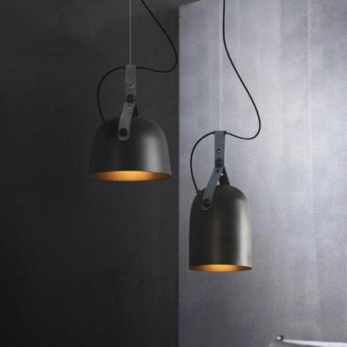 2018 NEW Personality Design Simple American Industrial Style pendant lights Cafe Restaurant Bar Bedroom Leather Girdle lights