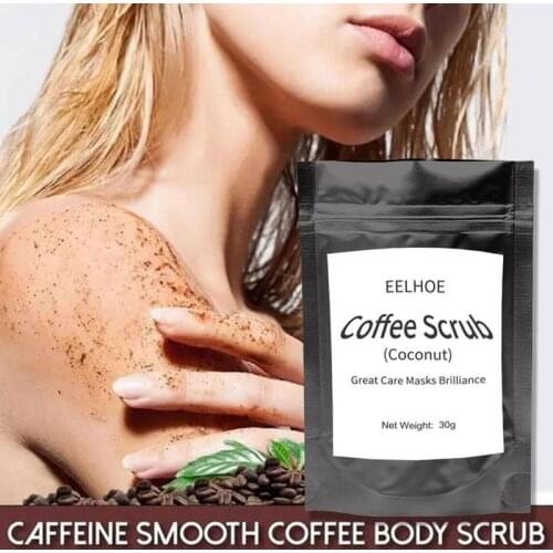30g Brown Coffee Body Scrub Dead Remover Sea Salt Scent Cream Exfoliating Whitening Moisturizing Anti Cellulite Scrubs