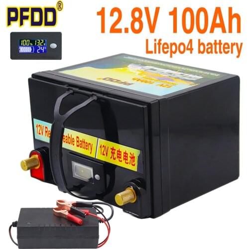 12.8v 100AH lifepo4 battery with BMS 12V 100Ah battery for go cart UPS Household appliances Inverter Golf cart with charger