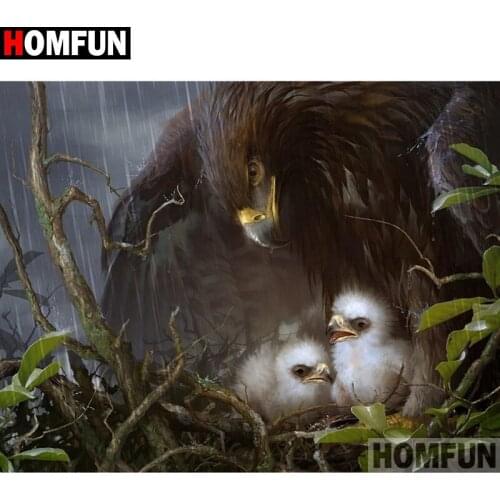 HOMFUN Full Square/Round Drill 5D DIY Diamond Painting "Animal eagle" 3D Embroidery Cross Stitch 5D Home Decor Gift A17289