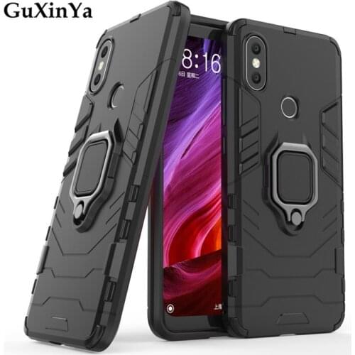 Guxinya Phone Cases For Xiaomi Mi A2 Case Luxury Armor Magnetic Ring Cover For Xiaomi Mi 6X Capa For Xiaomi Mi A2 / Mi 6X Fundas