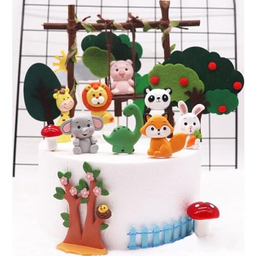 Safari party cake decoration cartoon jungle animal theme birthday party decoration childrens party supplies