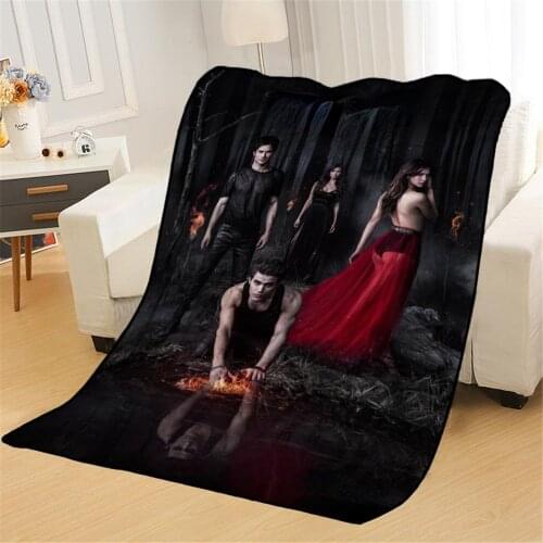 The Vampire Diaries 3D Blanket for Beds Print Flannel Blanket Girl Boy Quilt Sofa Home Decor Party Throw Blanket Drop Shipping