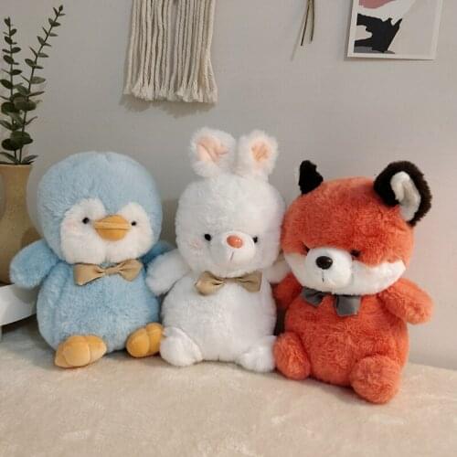 23cm Cartoon Fox Rabbit Penguin Toy Stuffed Animal Plush Toy Cute Unicorn Doll Plushies Birthday Gifts For Kid Girl White