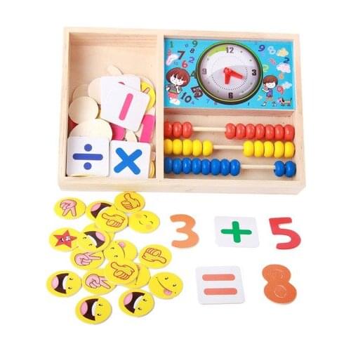Math Toys Wooden child learning fun digital card Numbers arithmetic learning box kids toys soroban alphabet abacus baby book