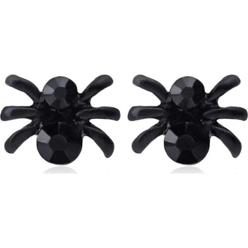Minimalist Black Spider Insect Simple Stud Earrings Animal Apparel Body Jewelry Festival Birthday Gift For Girls Ladies Unisex