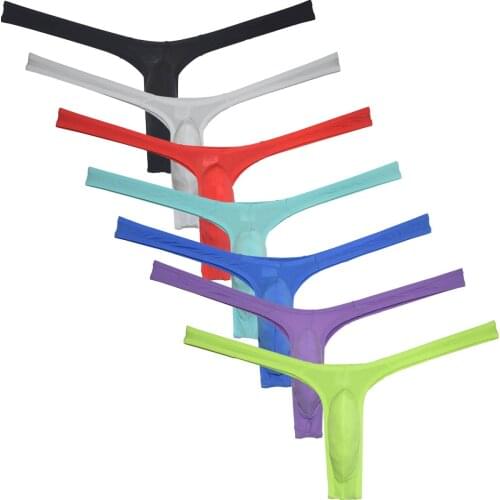 Men Underwear Hipster Micro G-String Extremely Light Ice Silk Bikini Thong Sexy Posing Jockstrap Sissy Lingerie For Male