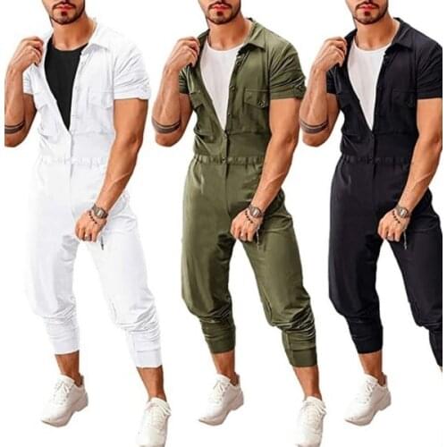 Mens Casual Fashion Jumpsuit Suit One Piece Suit Work Overalls
