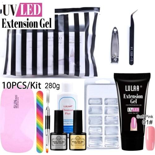 Nail Extension Gel Kit White Pink Extension Gel Manicure Set Non-toxic And Safe Easy Operate Homemade Diy Nail Art Or Nail Salon