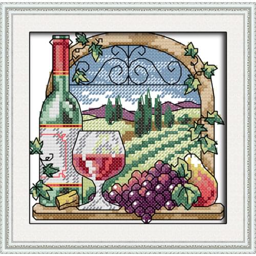 Wine estate cross stitch kit animal 18ct 14ct 11ct count print stitching embroidery DIY handmade needlework plus