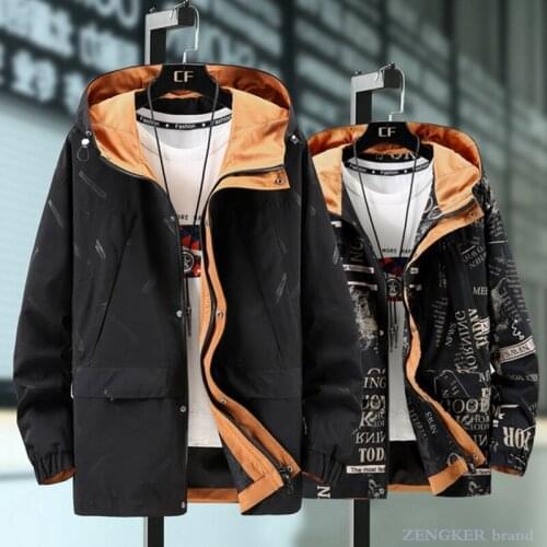 New mid-length mens plus fat plus size jacket trendy fat fat man windbreaker mens jacket loose letters 160 kg10xl