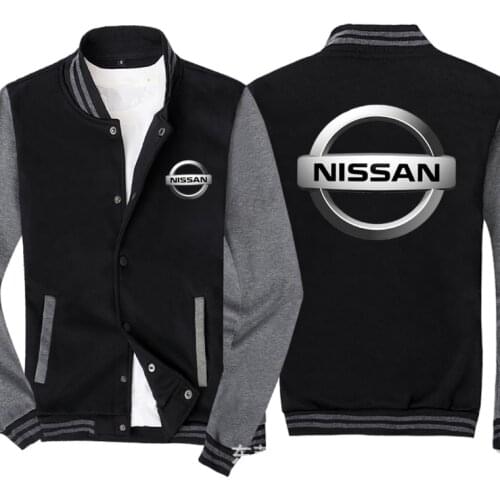 2021 NEW Baseball Jacket Spring Autumn Fleece Cotton Slim Fit Jacket NISSAN Car Logo Sweatshirt Fashion Hip Hop