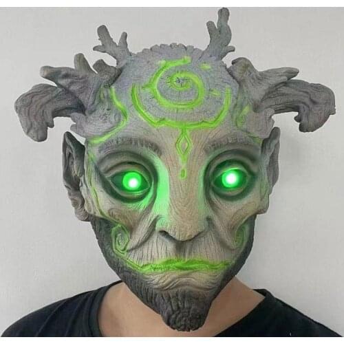 2021 New Halloween Mask Green Old Man Forest Elf Latex Mask The God Of Mischief Headgear Masquerade Party Cosplay Costume Props