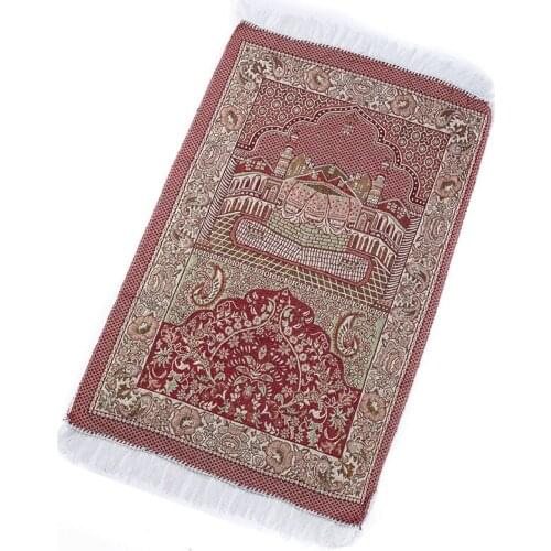 New Design Islamic Muslim Prayer Mat Blanket Salat Musallah Travel Prayer Rug Tapis Tapete Thin Islamic Praying Carpet 65*110cm
