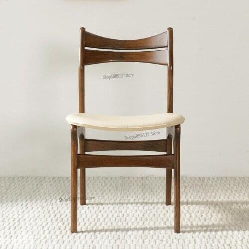 Japanese Style Solid Wood Dining Chair Imported Oak Black Walnut Dining Table And Chair Simple Modern Dining Room Study Chair