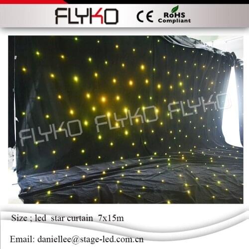Portable stage curtain backdrop LED curtain led star drop curtain for sale 7x15m