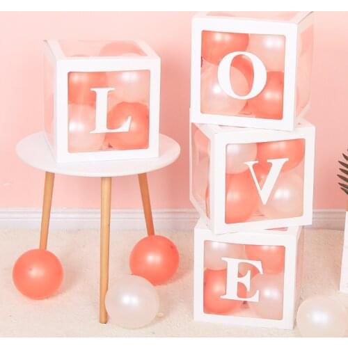 Baby Shower Boy Girl Transparent Box Baby Shower Decoration Baby Christening Birthday Party Decor Balloons Box Baby Shower Gift