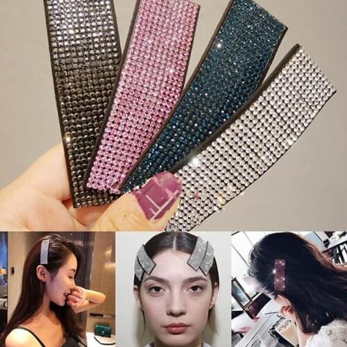 Luxury Crystal Hair Clips Shiny Rhinestone Wide Square Oval Hairpin Hair Barrettes for Women Girls Party Show Hair Accessories