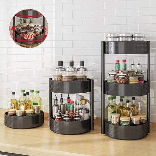 Lazy Susan Cabinet Organizer, Lazy Susan Kitchen Turntable Spice Rack Organizer, 360 Degree Spinning Storage Container