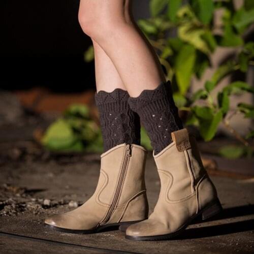Women Fashion Crochet Knitted Lace Trim Boot Cuffs Toppers Leg Warmers Socks