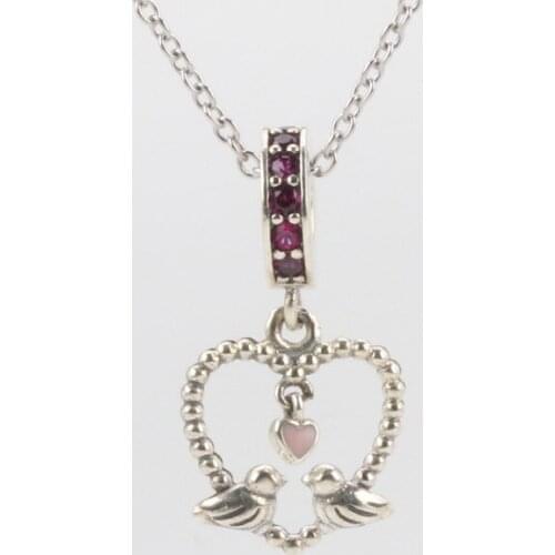 Bewill Fashion New 925 Sterling Silver Love bird pendant Fit original Bracelets & Necklaces Chain Jewelry