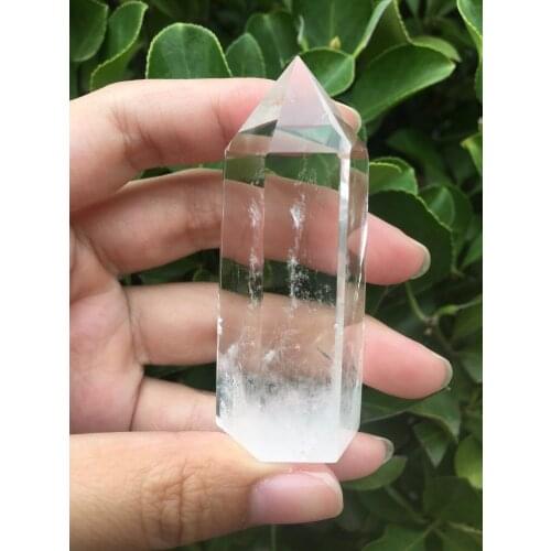 1pcs Natural white crystal column quartz wand point obelisk healing 70g
