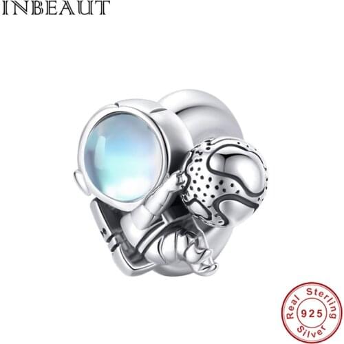 100% 925 sterling silver roaming space silicone positioning beads travel interstellar charm fit original bracelet jewelry