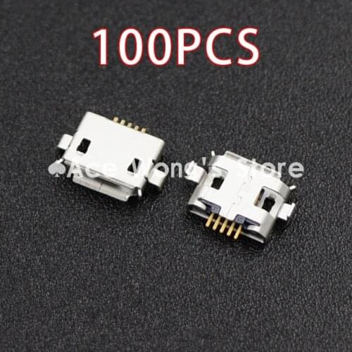 100pcs 5pin Female Micro USB Connector, DIP 2 Fixed feet, Widely used in tablet, phones and PDA