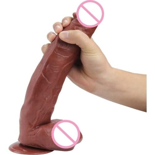 12 Inches Brown Huge Dildo with Strong Base Cup & Safe Silicone Waterproof Penis Sex Products for Women Adult Toys