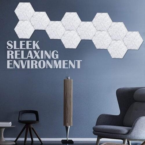 12 Pcs Acoustic Foam Panel Hexagon Acoustic Panels for Acoustic Treatment,Beveled Edge Tiles for Echo Bass Insulation