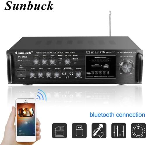 2000W Digital Amplifiers Bass Stereo Music Audio Power Bluetooth Amplificador Hifi FM USB SD LED Subwoofer Audio Processor