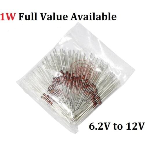 50PCS 1N4740A/10V 1N4741A/11V 1N4742A/12V 1N4735A/6V2 1N4736A/6V8 1N4737A/7V5 1N4738A/8V2 1N4739A/9V1 1W Zener diode IN 6V2 6.8v