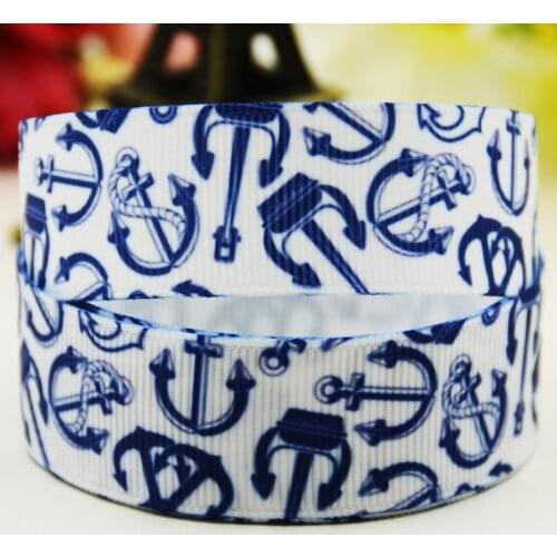 22mm 25mm 38mm 75mm Anchor Cartoon printed Grosgrain Ribbon party decoration 10 Yards X-02975