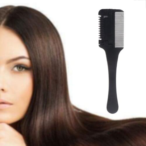 Hair Razor Comb Black Handle Cutting Thinning Home DIY Trimmer Inside Blades