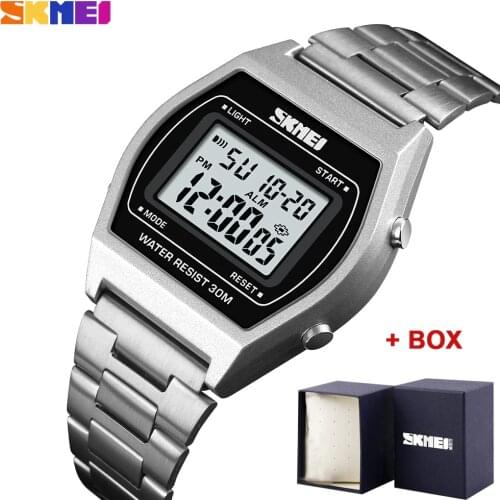 SKMEI Brand Luxury Mens Watch Outdoor Chrono Sport 12/24 Hour Clock LED Electronic Waterproof Male Wristwatch Relogio Masculino