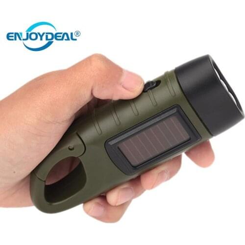 Lanterna Mini Emergency Hand crank Solar Flashlight Rechargeable LED Light Lamp Charging Powerful Torch Camping Light