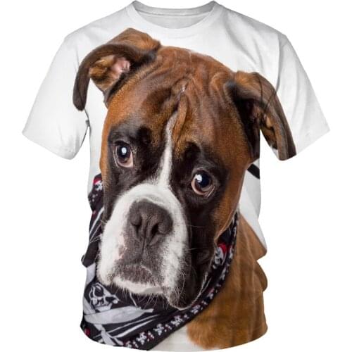 Animal Boxer Dog 3D Print Mens T Shirt Plus Size Fashion Casual O Neck Short Sleeve Men Women Funny Tees Tops Shirts