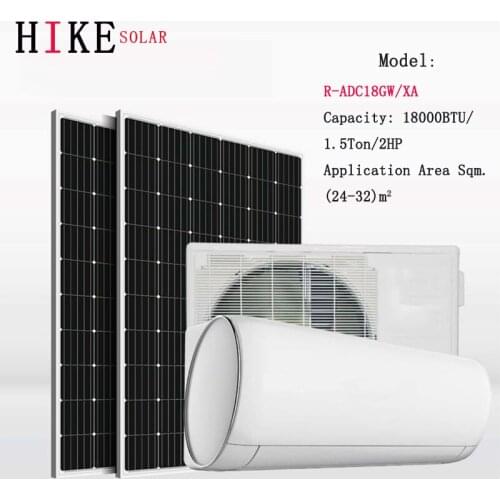 Hikesolar 18000BTU 2HP ACDC Hybrid SOLAR POWERED or AC Powered AIR CONDITIONING aire acondicionado OF SOLAR AC For home Cooling