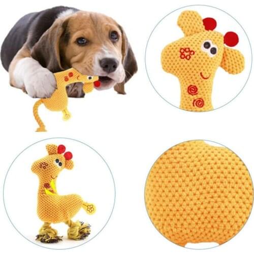 Fashion Cute Giraffe Plush Toys For Dog Practical Resistance To Bite Squeaky Sound Pets Toy For Medium Large Dogs Chew Supplies
