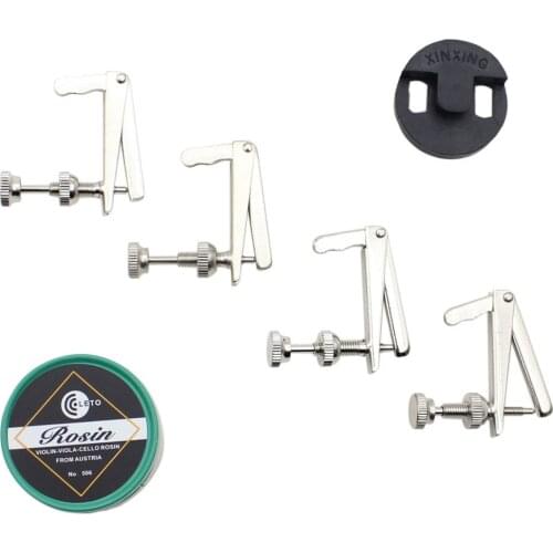 3-in-1 Cello Accessory Set Kit Round Cello Mute Rosin Fine Tuner for 3/4 4/4 Cello
